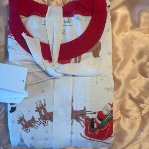 Pottery Barn Kids ADULT XL Heritage Santa PAJAMAS Reindeer Organic Cotton NEW!